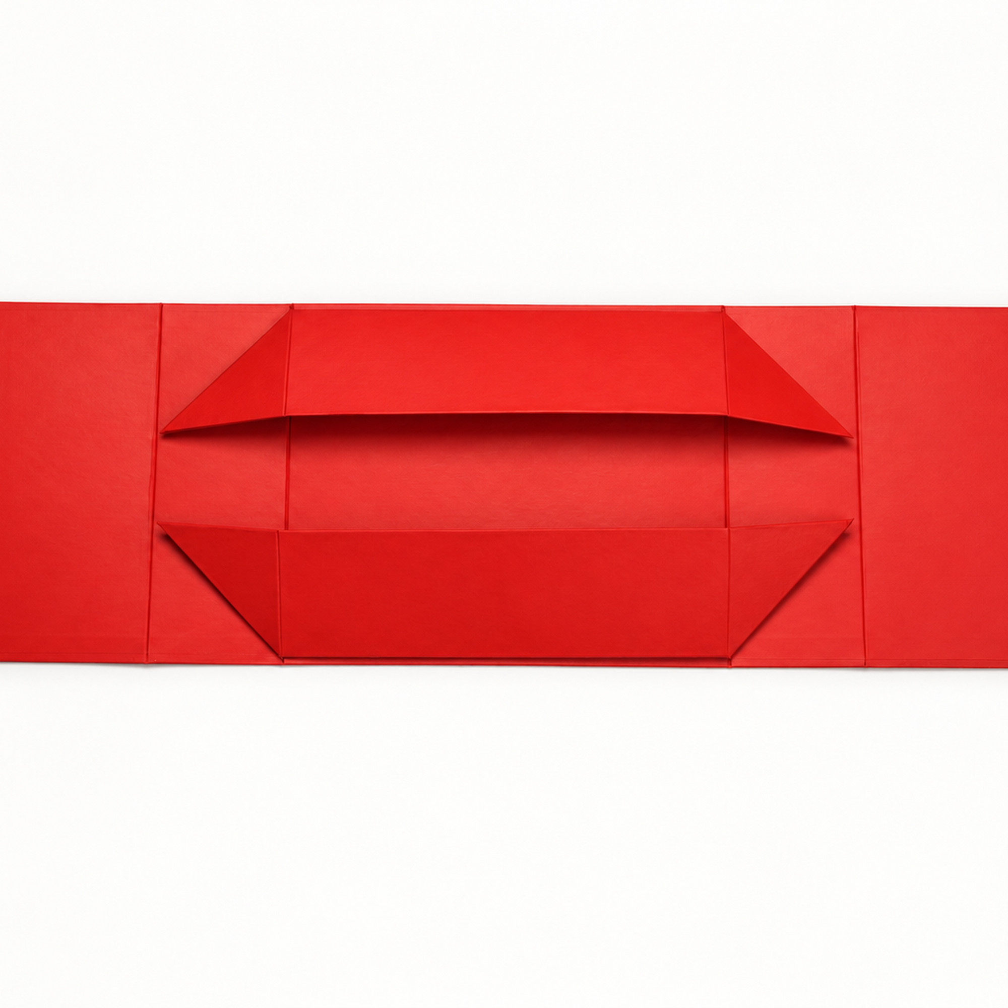 Red Collapsible Handle Gift Box, shown in a square detail crop.